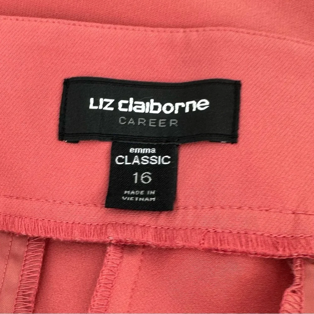 Liz Claiborne Pants Womens 16 Career Classic Dusty Cedar Ankle Taper Office NWD